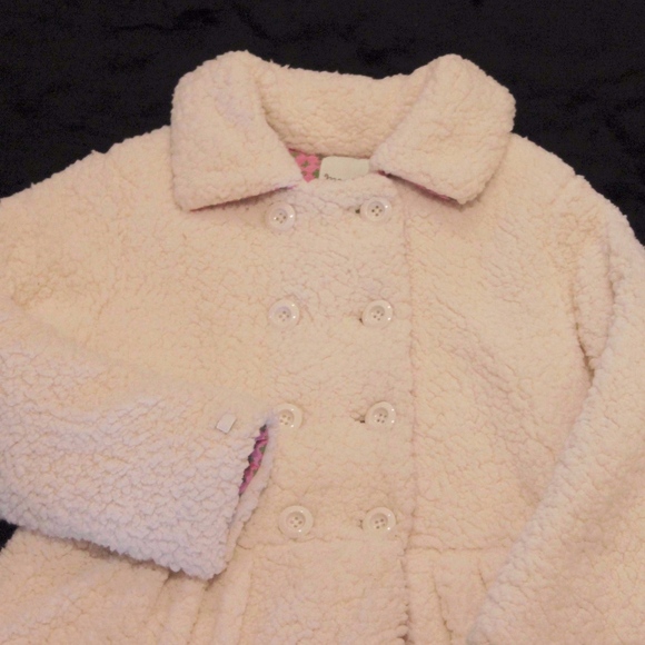 Magpie Girls' 'Wooly" Cream Peacoat - Picture 4 of 4